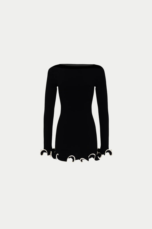 Vestido Corto Manga Larga Elegante