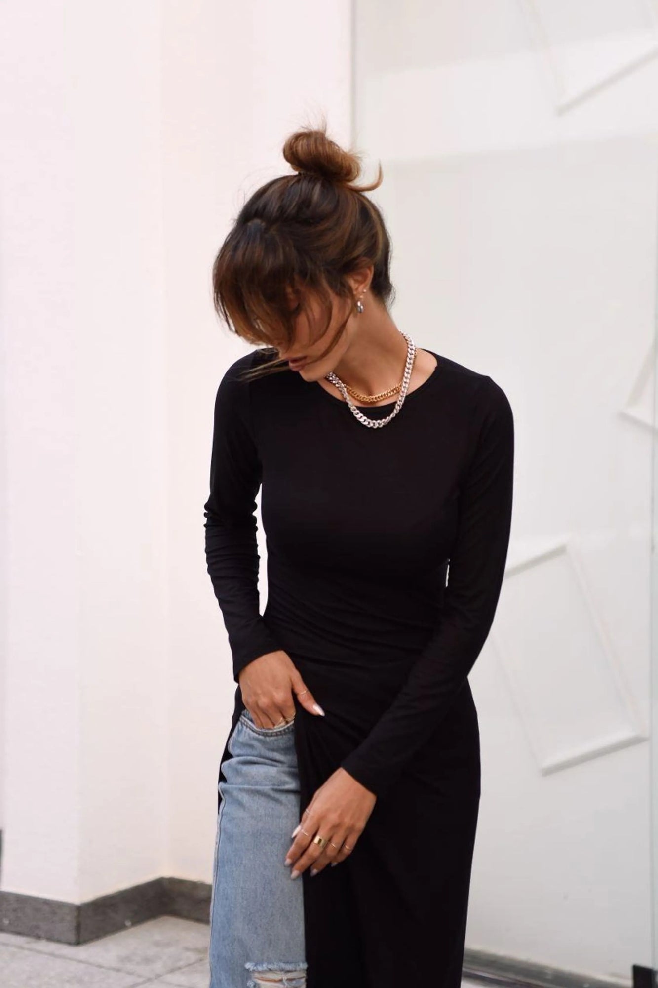 Blusa Larga Asimétrica