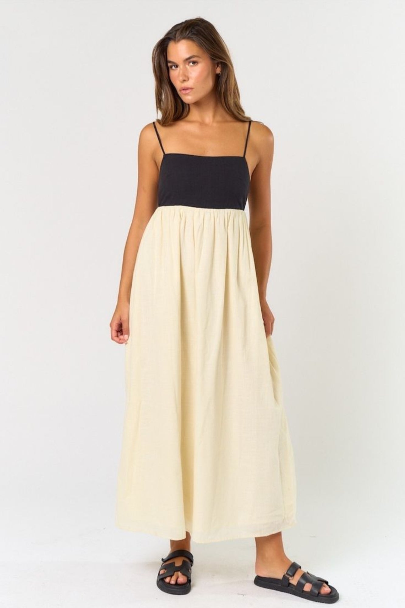 Vestido Largo Cintura Alta Elegante