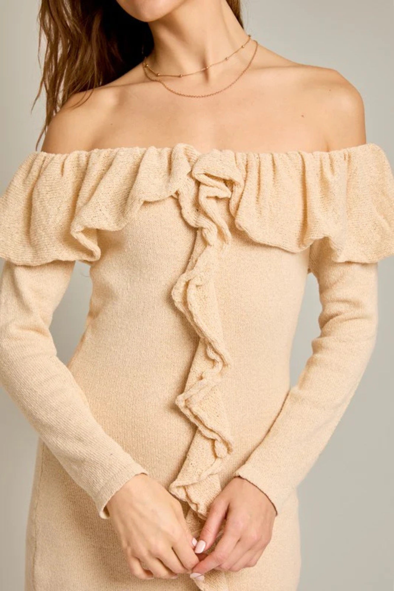 Vestido Elegante Hombros Descubiertos