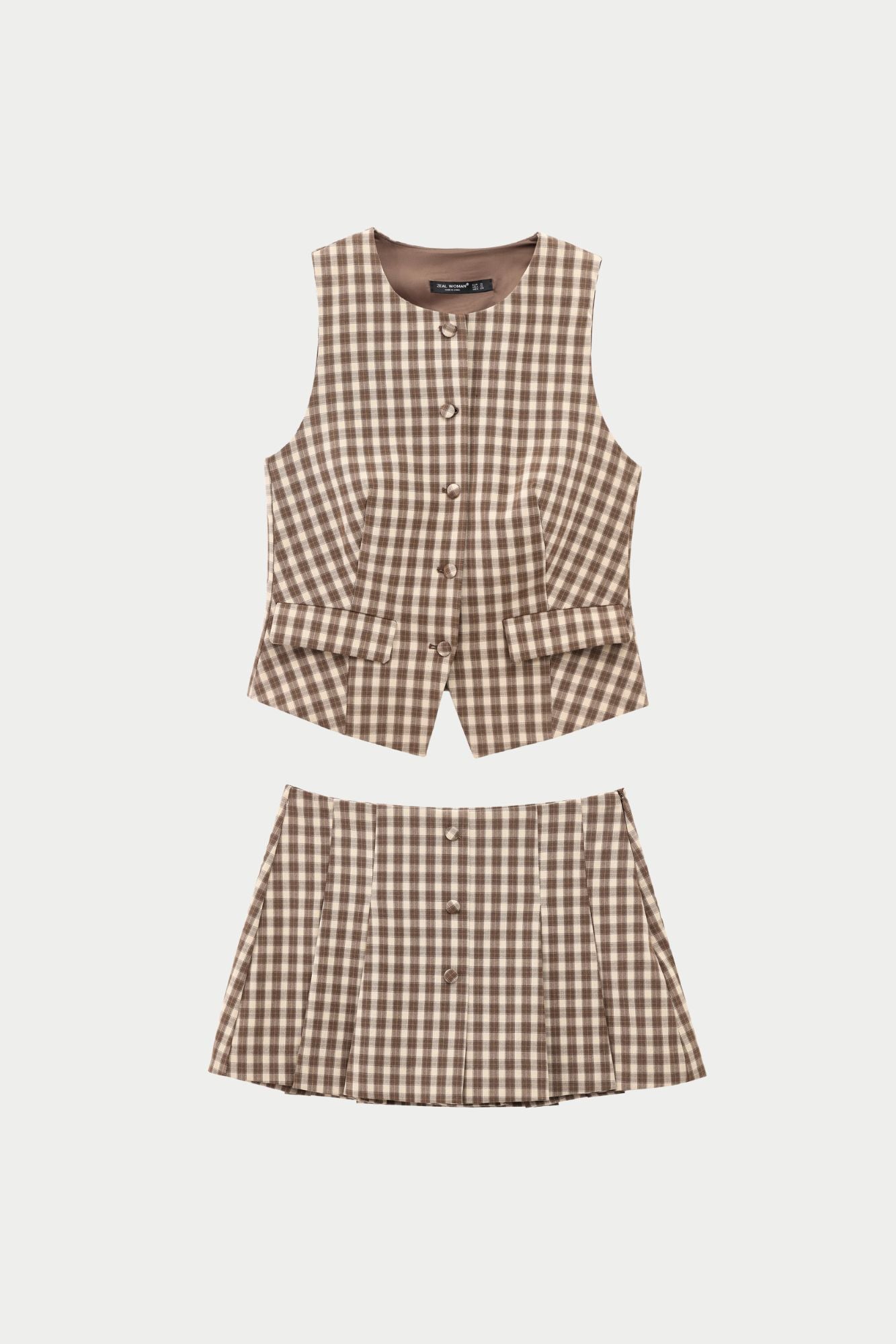 Conjunto Femenino de Cuadros Casual