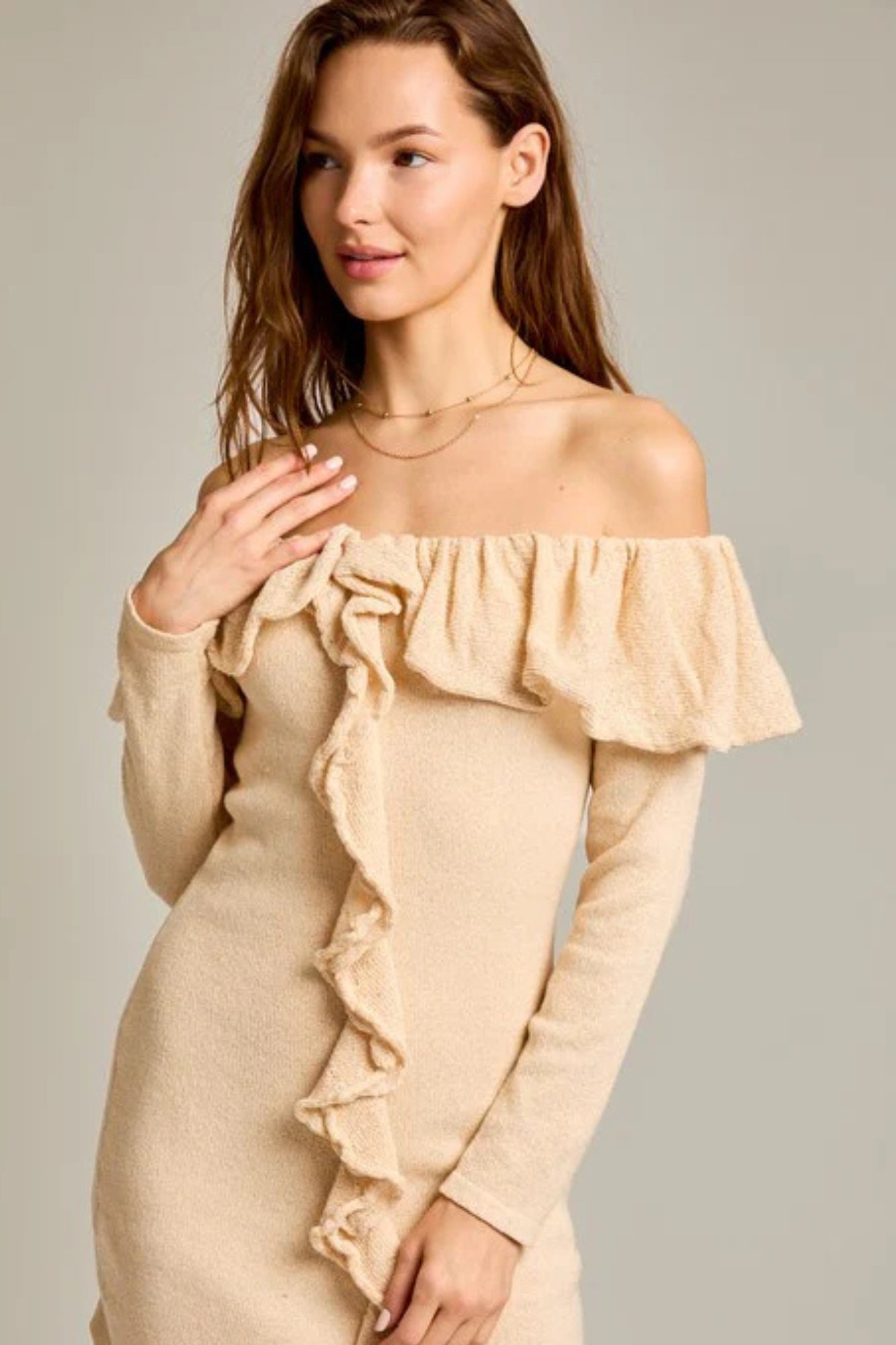 Vestido Elegante Hombros Descubiertos