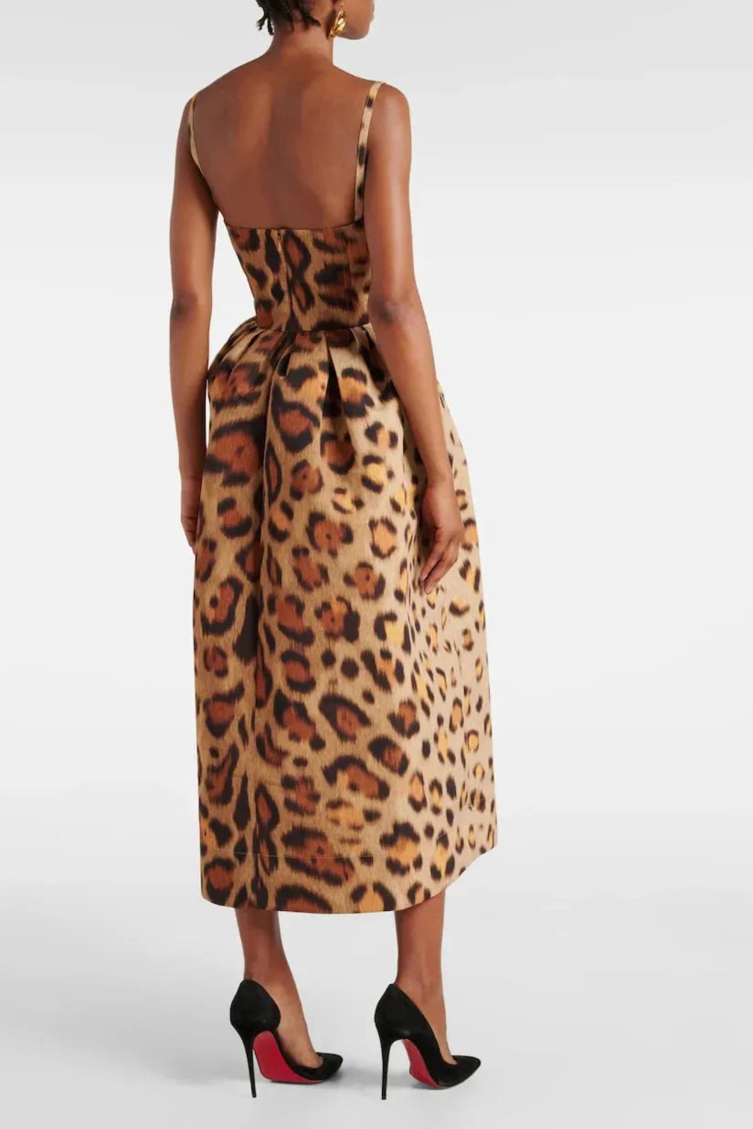 Vestido Midi Estampado Animal