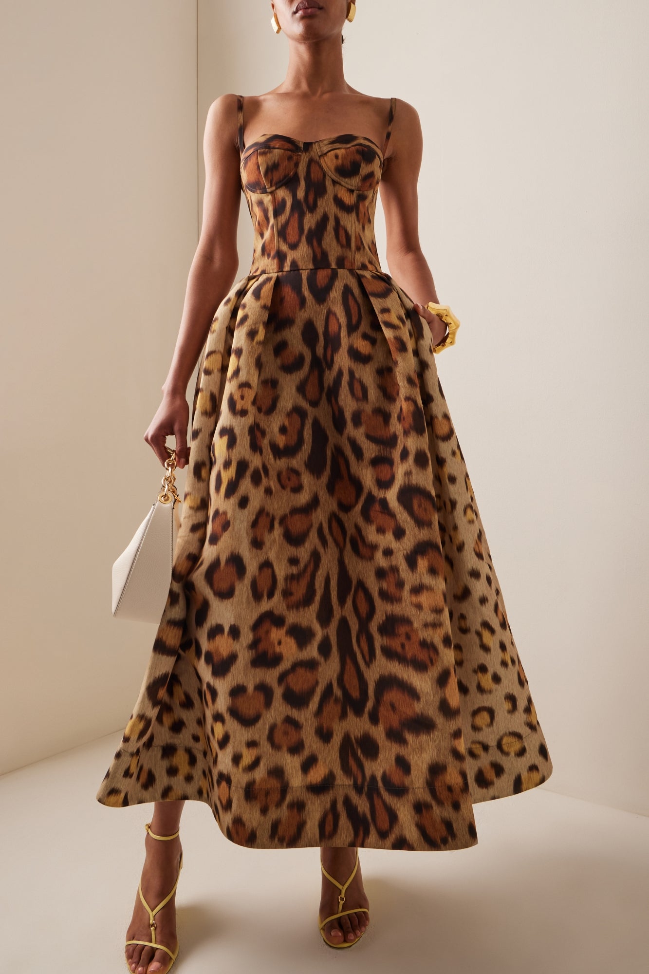 Vestido Midi Estampado Animal de Fiesta