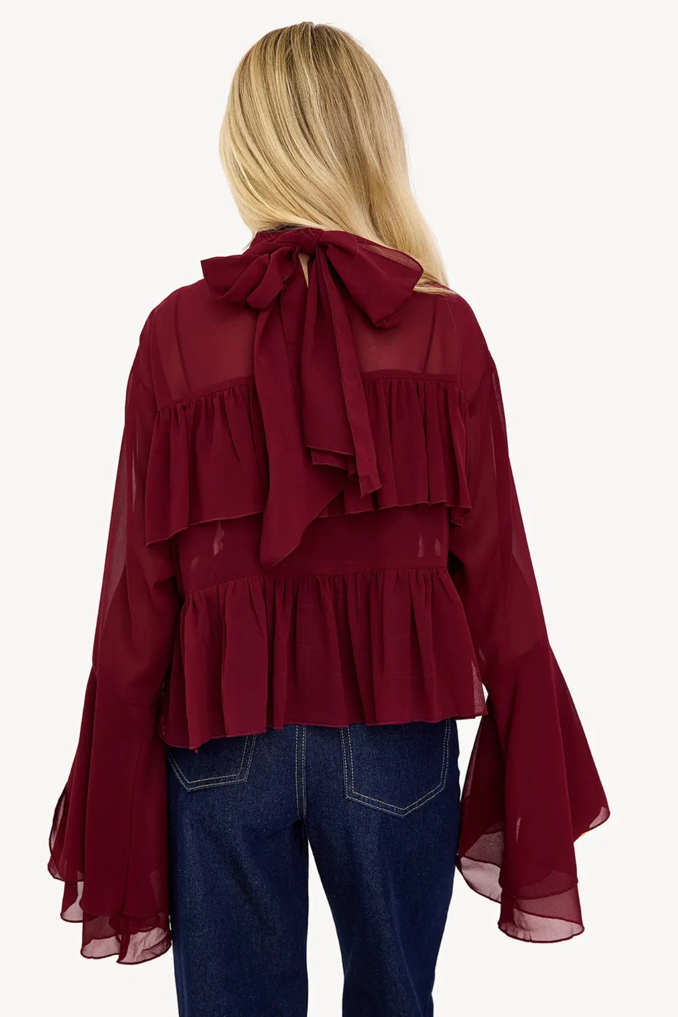 Blusa Plisada Cuello Alto