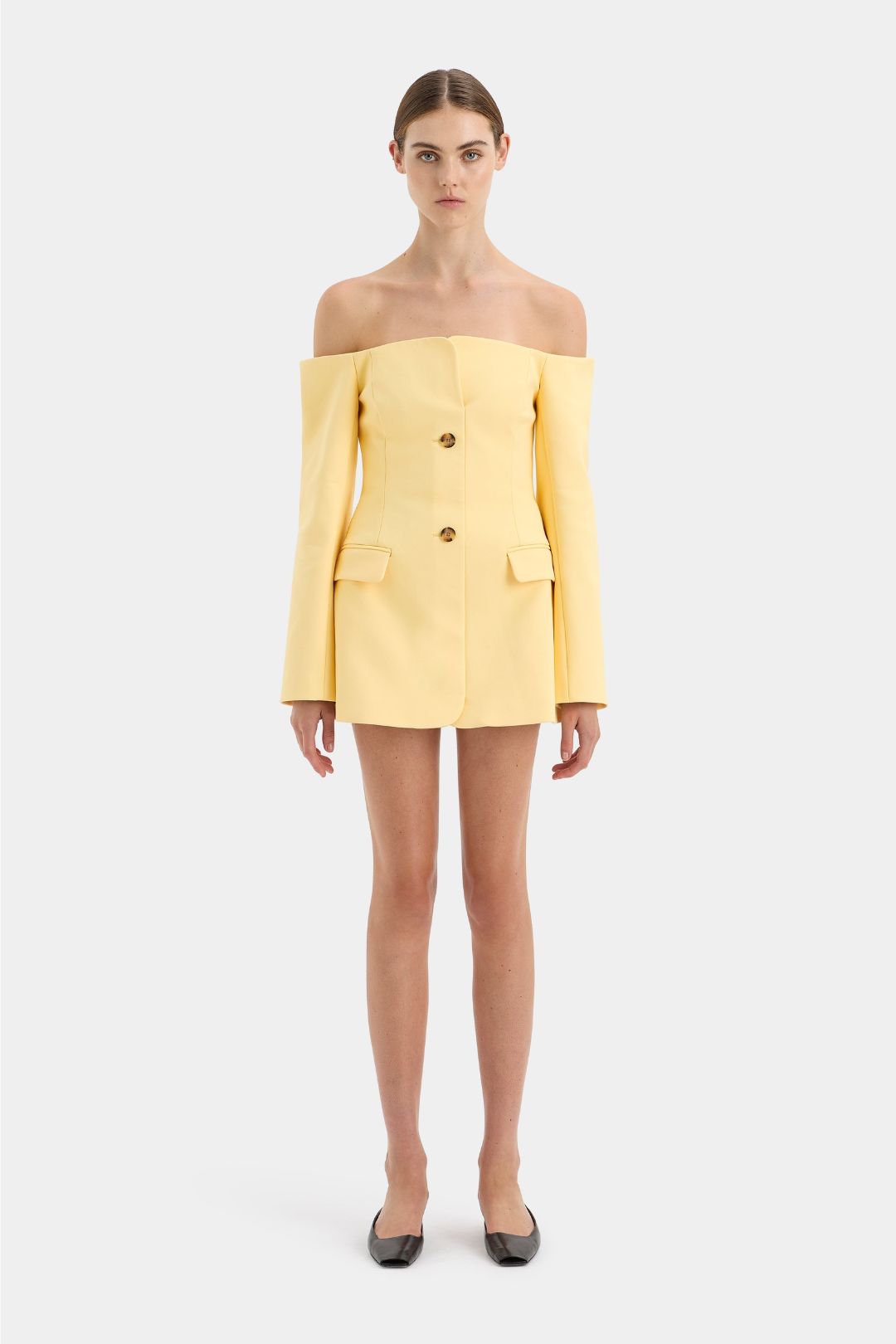 Vestido Blazer de Hombros Descubiertos