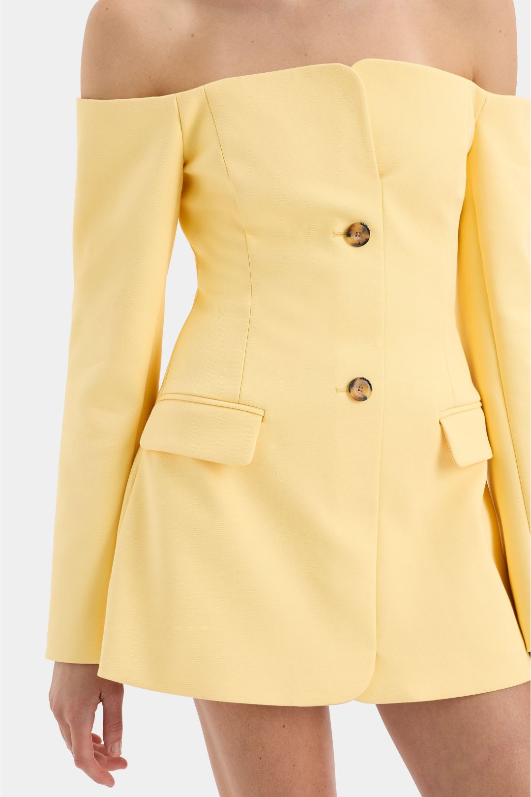 Vestido Blazer de Hombros Descubiertos