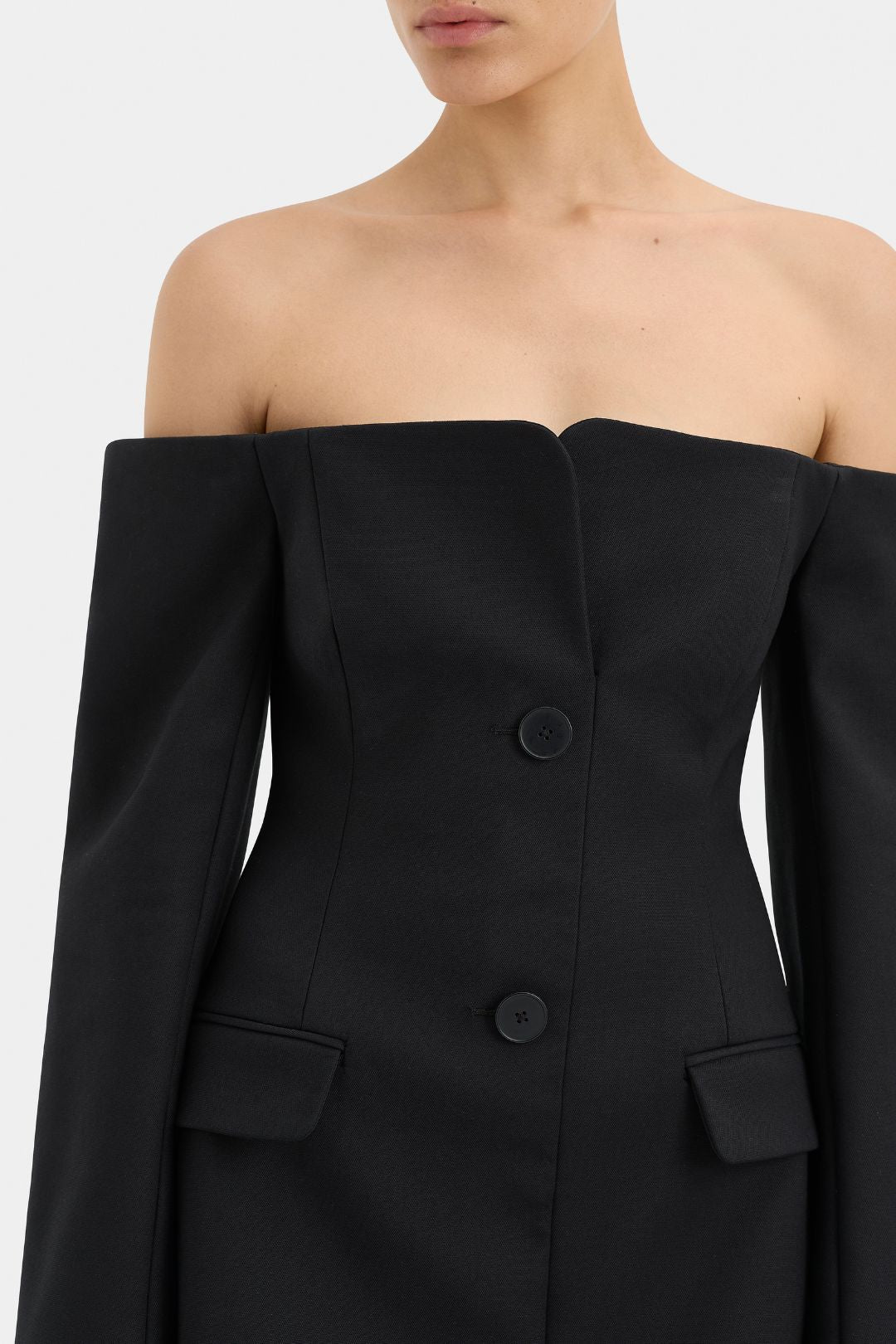 Vestido Blazer de Hombros Descubiertos