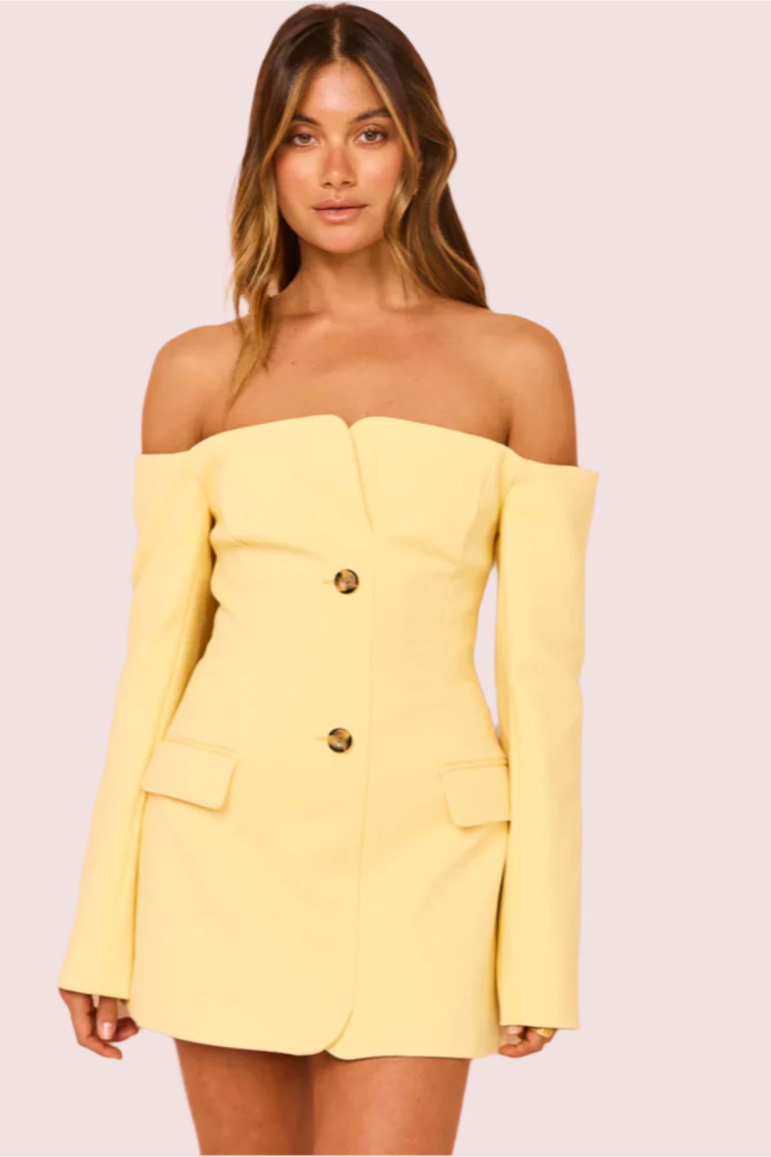 Vestido Blazer de Hombros Descubiertos