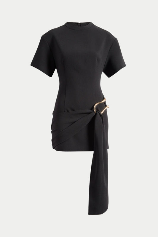 Vestido Mini Drapeado Elegante de Fiesta