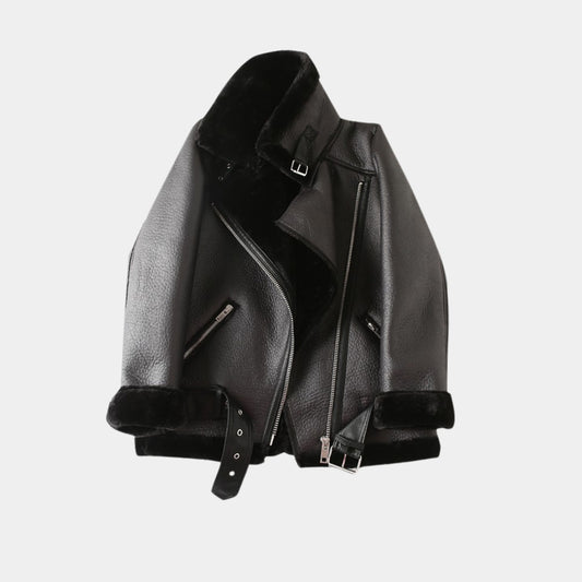 Chaqueta de Cuero Plumas
