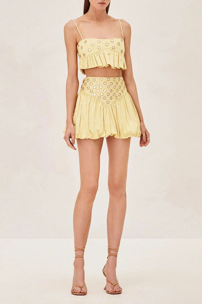 Conjunto Top y Falda Plisada de Fiesta