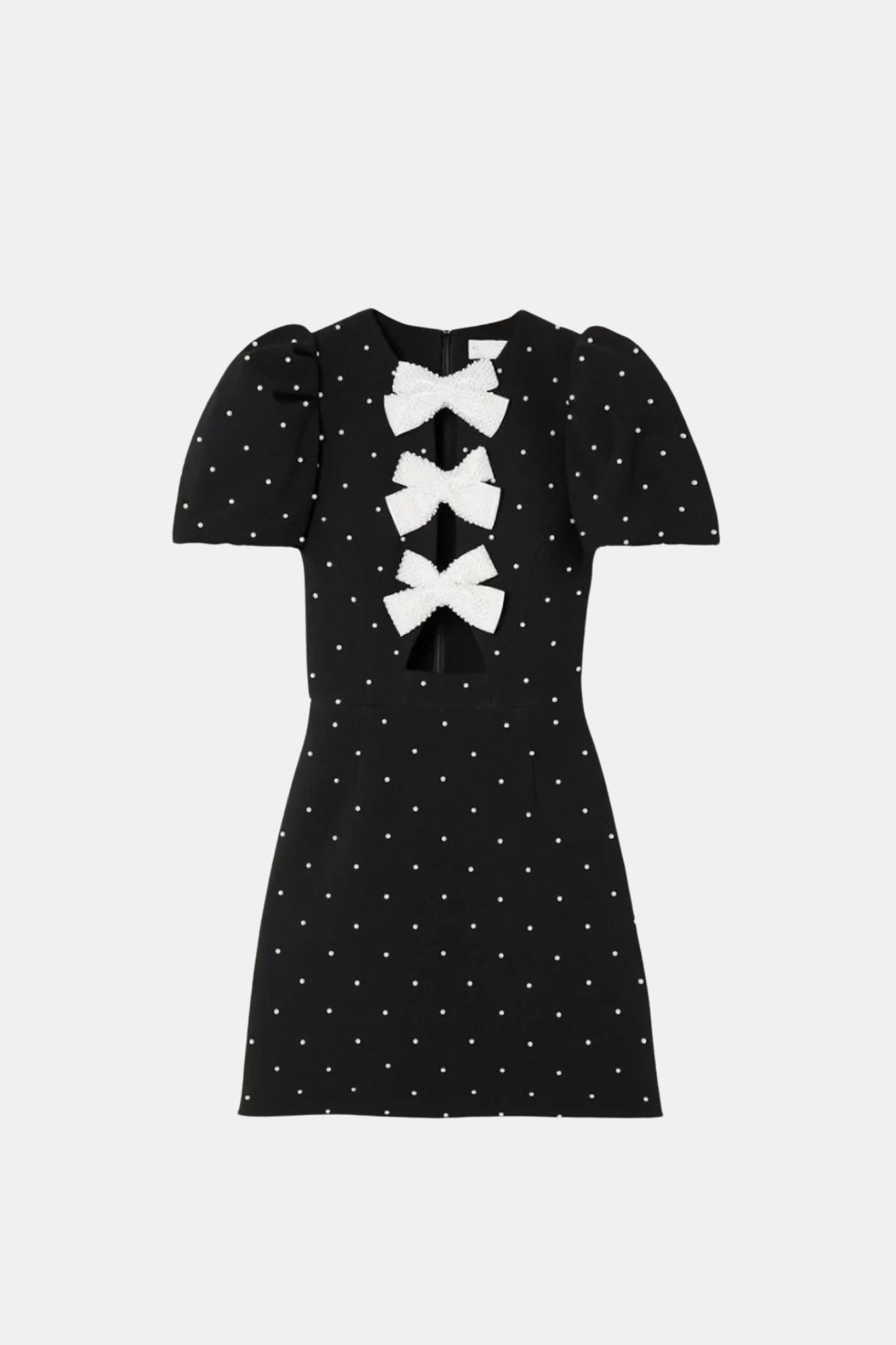 Vestido Corto con Mangas Abullenadas