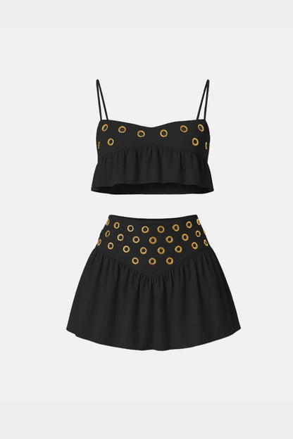 Conjunto Top y Falda Plisada de Fiesta