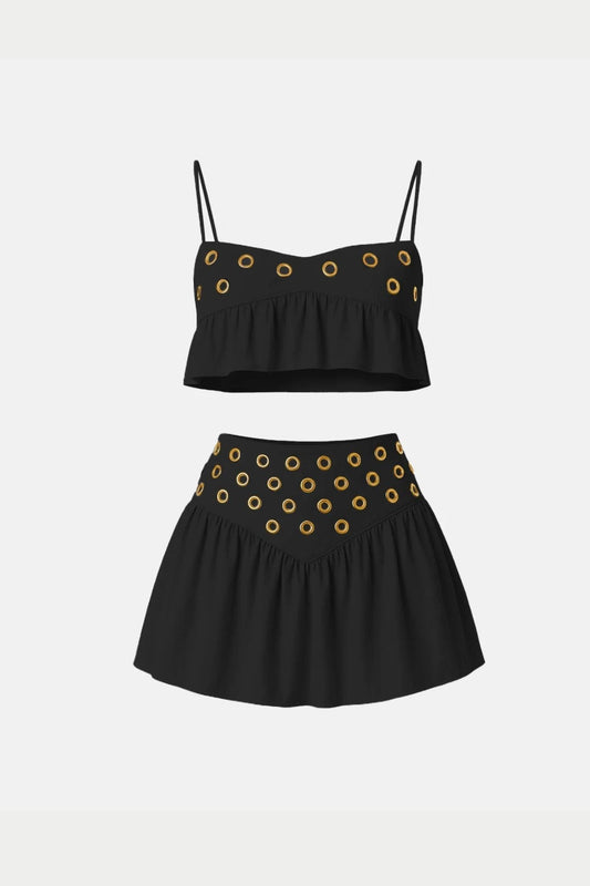 Conjunto Top y Falda Plisada de Fiesta