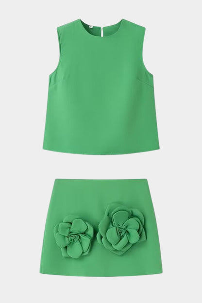 Conjunto Bordado Falda y Top Romántico