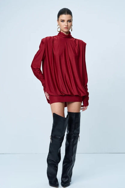 Vestido Curto Manga Larga