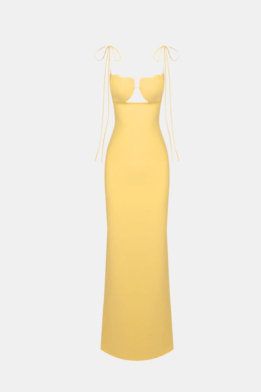 Vestido Largo Amarillo de Fiesta