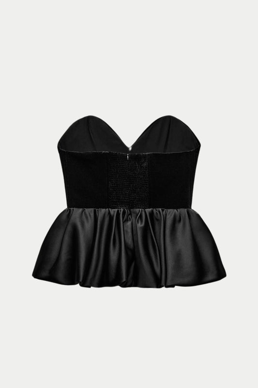 Blusa Hombro a Hombro de Terciopelo