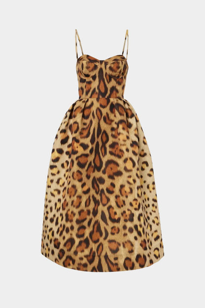 Vestido Midi Estampado Animal