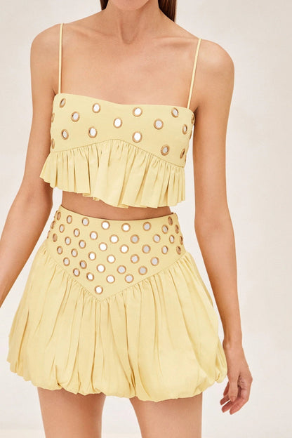 Conjunto Top y Falda Plisada de Fiesta
