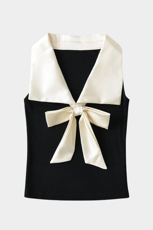 Blusa Satinada con Lazo