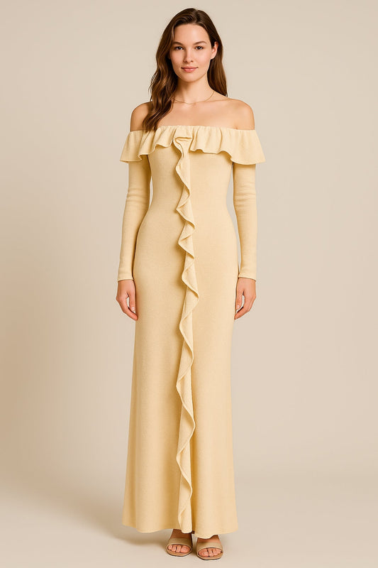 Vestido Elegante Hombros Descubiertos